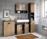 Badmbel Set 4-teilig Livia in Artisan Eiche und grau Badkombination 200 x 192 cm