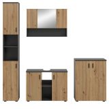 Badmbel Set 4-teilig Livia in Artisan Eiche und grau Badkombination 200 x 192 cm