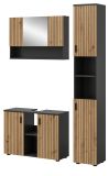 Badmbel Set 3-teilig Livia in Artisan Eiche und grau Badkombination 125 x 192 cm