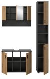 Badmbel Set 3-teilig Livia in Artisan Eiche und grau Badkombination 125 x 192 cm