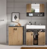 Badmbel Set 3-teilig Livia in Artisan Eiche und grau Badkombination 155 x 180 cm