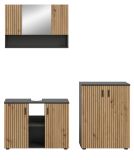 Badmbel Set 3-teilig Livia in Artisan Eiche und grau Badkombination 155 x 180 cm