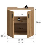 Waschbeckenunterschrank Livia in Artisan Eiche Badezimmer Unterschrank 60 cm