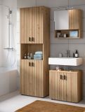 Badezimmer Hochschrank Livia in Artisan Eiche Badschrank 60 x 192 cm