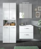 Badezimmer Hochschrank Cover in wei Hochglanz Badschrank 60 x 185 cm