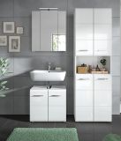 Waschbeckenunterschrank Cover in wei Hochglanz Badezimmer Unterschrank 60 cm