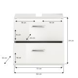 Waschbeckenunterschrank Cover in wei Hochglanz Badezimmer Unterschrank 60 cm