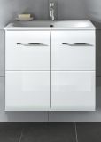 Waschbeckenunterschrank MIT Waschbecken Cover in wei Hochglanz Waschtisch hngend 60 x 55 cm