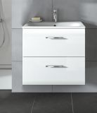 Waschbeckenunterschrank MIT Waschbecken Cover in wei Hochglanz Waschtisch hngend 60 x 55 cm