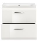 Waschbeckenunterschrank MIT Waschbecken Cover in wei Hochglanz Waschtisch hngend 60 x 55 cm