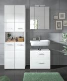 Badmbel Set 3-teilig Cover in wei Hochglanz Badkombination 135 x 185 cm