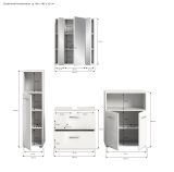 Badmbel Set 4-teilig Cover in wei Hochglanz Badkombination 180 x 185 cm