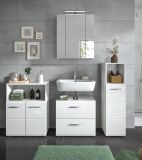 Badmbel Set 4-teilig Cover in wei Hochglanz Badkombination 180 x 185 cm