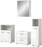 Badmbel Set 4-teilig Cover in wei Hochglanz Badkombination 180 x 185 cm