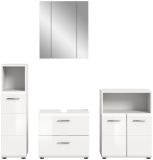 Badmbel Set 4-teilig Cover in wei Hochglanz Badkombination 180 x 185 cm