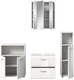 Badmbel Set 4-teilig Cover in wei Hochglanz Badkombination 180 x 185 cm