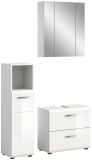 Badmbel Set 3-teilig Cover in wei Hochglanz Badkombination 105 x 185 cm
