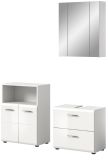 Badmbel Set 3-teilig Cover in wei Hochglanz Badkombination 135 x 185 cm