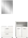 Badmbel Set 3-teilig Cover in wei Hochglanz Badkombination 135 x 185 cm
