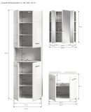 Badmbel Set 3-teilig Cover in wei Hochglanz Badkombination 135 x 185 cm
