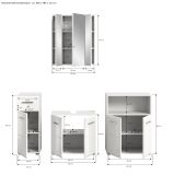 Badmbel Set 4-teilig Cover in wei Hochglanz Badkombination 180 x 185 cm