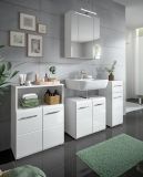 Badmbel Set 4-teilig Cover in wei Hochglanz Badkombination 180 x 185 cm