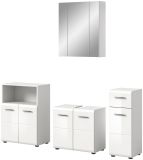Badmbel Set 4-teilig Cover in wei Hochglanz Badkombination 180 x 185 cm