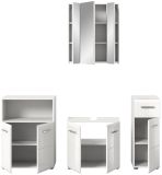 Badmbel Set 4-teilig Cover in wei Hochglanz Badkombination 180 x 185 cm