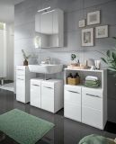 Badmbel Set 3-teilig Cover in wei Hochglanz Badkombination 105 x 185 cm