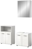 Badmbel Set 3-teilig Cover in wei Hochglanz Badkombination 135 x 185 cm