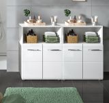 Badezimmer Kommode Set Cover in wei Hochglanz 2x Badkommode 120 x 80 cm