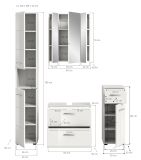 Badmbel Set 4-teilig Cover in wei Hochglanz Badkombination 150 x 185 cm