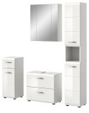 Badmbel Set 4-teilig Cover in wei Hochglanz Badkombination 150 x 185 cm