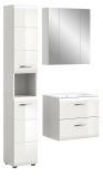 Badmbel Set 3-teilig Cover in wei Hochglanz Badkombination 105 x 185 cm