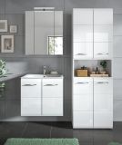 Badmbel Set 3-teilig Cover in wei Hochglanz Badkombination 135 x 185 cm