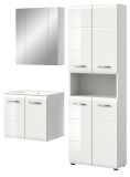 Badmbel Set 3-teilig Cover in wei Hochglanz Badkombination 135 x 185 cm
