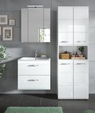 Badmbel Set 3-teilig Cover in wei Hochglanz Badkombination 135 x 185 cm