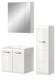 Badmbel Set 3-teilig Cover in wei Hochglanz Badkombination 105 x 185 cm