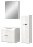 Badmbel Set 3-teilig Cover in wei Hochglanz Badkombination 105 x 185 cm
