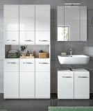 Badmbel Set 3-teilig Cover in wei Hochglanz Badkombination 165 x 185 cm