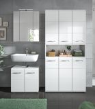 Badmbel Set 3-teilig Cover in wei Hochglanz Badkombination 165 x 185 cm