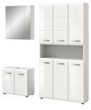 Badmbel Set 3-teilig Cover in wei Hochglanz Badkombination 165 x 185 cm