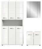 Badmbel Set 3-teilig Cover in wei Hochglanz Badkombination 165 x 185 cm