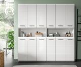 Badezimmer Hochschrank Set Cover in wei Hochglanz 2x Mehrzweckschrank 180 x 185 cm