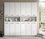 Badezimmer Hochschrank Set Cover in wei Hochglanz 2x Mehrzweckschrank 180 x 185 cm