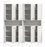 Badezimmer Hochschrank Set Cover in wei Hochglanz 2x Mehrzweckschrank 180 x 185 cm