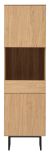 Vitrine Breda in Stone Eiche Vitrinenschrank 58 x 200 cm, mit Push-to-Open
