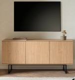 TV-Lowboard Breda in Stone Eiche 150 x 70 cm, mit Push-to-Open und Komforthhe