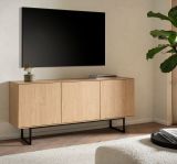 TV-Lowboard Breda in Stone Eiche 150 x 70 cm, mit Push-to-Open und Komforthhe