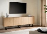 TV-Lowboard Breda in Stone Eiche 200 x 70 cm, mit Push-to-Open und Komforthhe